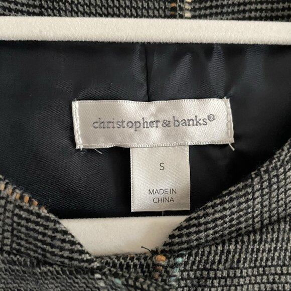 Christopher & Banks Women Sz S Plaid Button Front Bomber Style Lined Jacket NWT - Picture 7 of 12